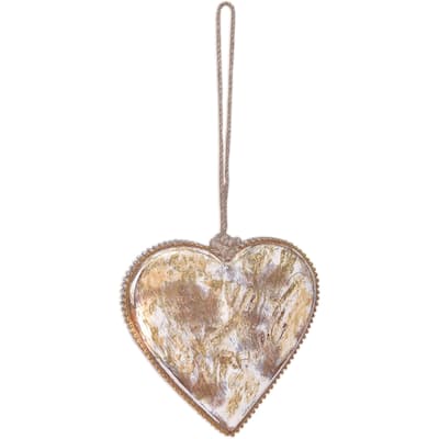 Gold Heart Ornament -Set of 4