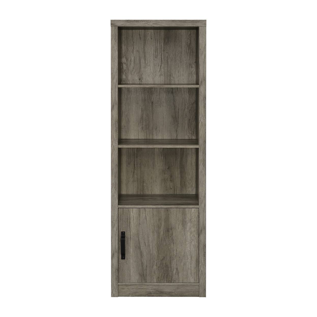 Trenton Grey Driftwood 3Shelf Bookcase with Storage Bed Bath