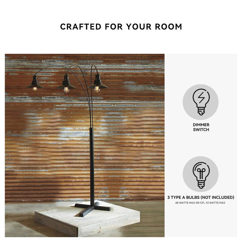 Sheriel Black 83 Inch Metal Arc Lamp