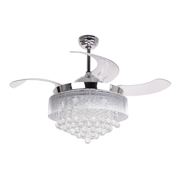 46 Foldable Blades Led Ceiling Fan With Crystal Chrome Free 46 Foldable Blades Led Ceiling Fan With Crystal Chrome
