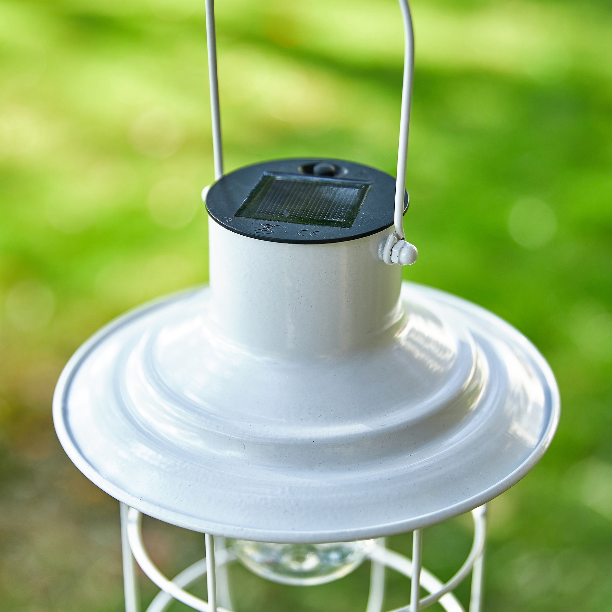 Glitzhome 9.75 Metal Wire Solar Powered Outdoor Hanging Lantern - Black
