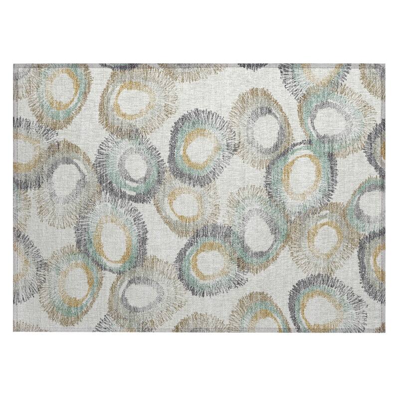Machine Washable Indoor/ Outdoor Modern Spikey Chantille Rug