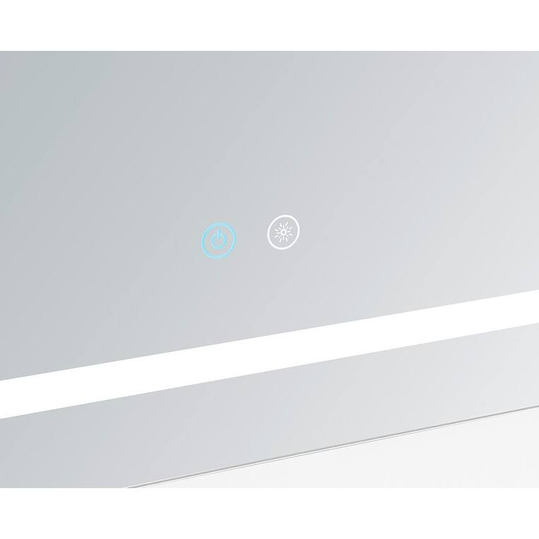 Led Lighted Mirror for Bathroom Defogger, Digital Clock - 36"x30"x1"
