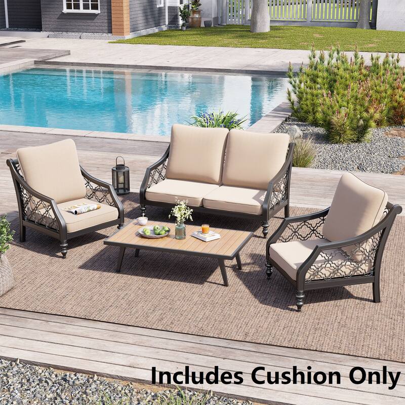 Crestlive Outdoor Deep Seat Cushion Set - 4 - Set - Beige