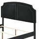 preview thumbnail 3 of 3, Lily Platform Queen Upholstered Bed, Padded Headboard, Black, Gold