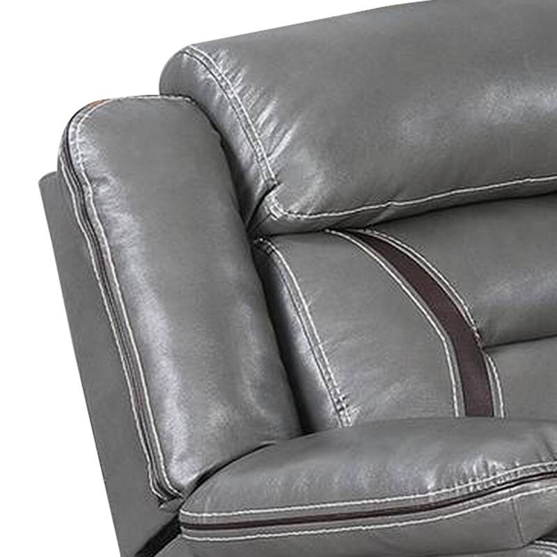 Leatherette Power Glider Recliner with USB Dock, Gray