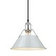 preview thumbnail 2 of 0, Yep by Golden Lighting Orwell 1-light 10in Pendant in Chrome and Dusky Blue shade - Silver