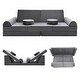 preview thumbnail 1 of 6, 11-Piece Kids Couch Sofa, Convertible Foam and Floor Cushion, Grey - 70.8"×31.5"×19.7" 70.8"×31.5"×19.7" - Grey
