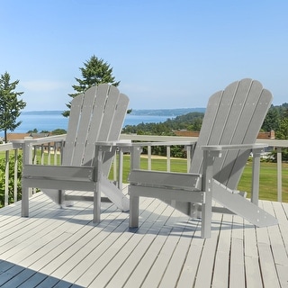 BONOSUKI 2pcs Outdoor Adirondack Chair,HIPS Wooden-Like Finish Chair