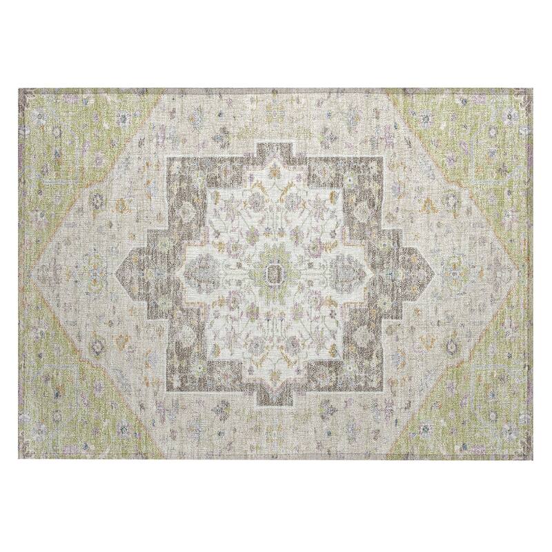 Machine Washable Indoor/ Outdoor Traditional Kolkata Chantille Rug