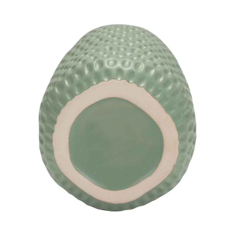 Ceramic Modern Dimpled Texture Vase - Green, 16"