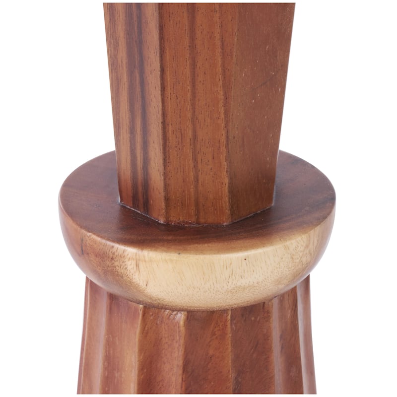 Wood Handmade Tall Pleated Floor Decorative Vase - Brown - Roche River Decor