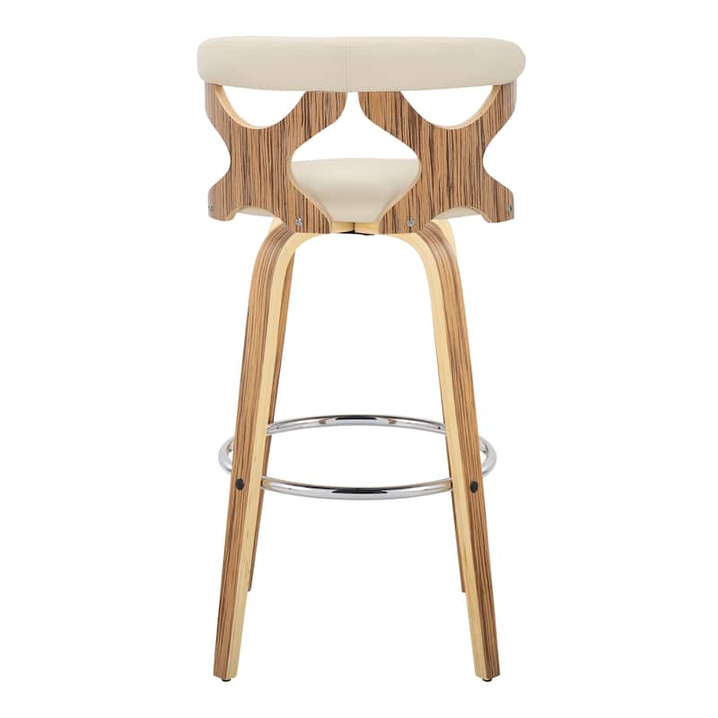 Carson Carrington Viby 30" Fixed-Height Bar Stool with Bent Wood Legs & Round Footrest (Set of 2)