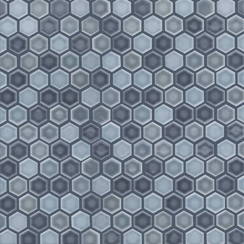 Merola Tile Hudson 1" Hex Stillwater 11-7/8" x 13-1/4" Porcelain Mosaic Floor and Wall Tile