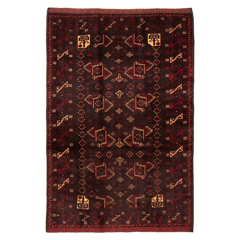 Teimani Black Rug 4'4" x 6'8" - 4'4 x 6'8 - Black - 4'4 x 6'8