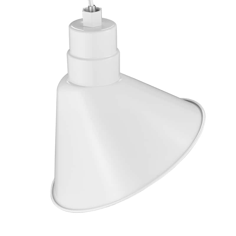 R Series 1-Light Angle Shade - White - 12