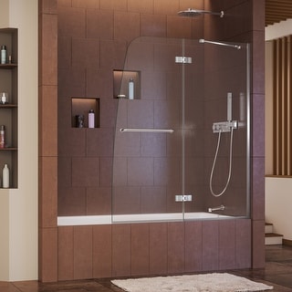 DreamLine Aqua Ultra 48 in. W x 58 in. H Frameless Hinged Tub Door - 48" W - 48" W