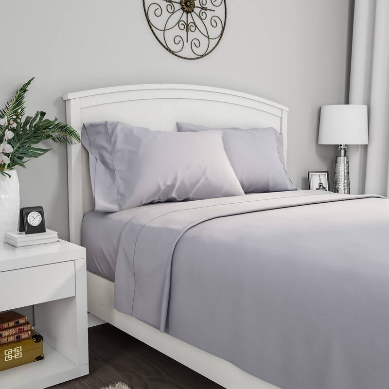 Brushed Microfiber Sheet Set-3 Piece Bed Linens by Windsor Home (Twin XL, Silver Gray)