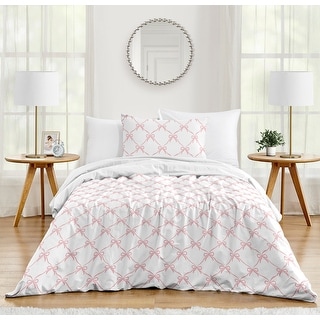 Sweet Jojo Designs Pink Bows Girl 2 Piece Twin-size Comforter Set - Blush Bow for Ballerina Ballet Dancer Princess Collection