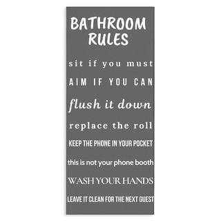 Stupell Bathroom Rules Leave It Clean Canvas Wall Art Design By Julia Frost