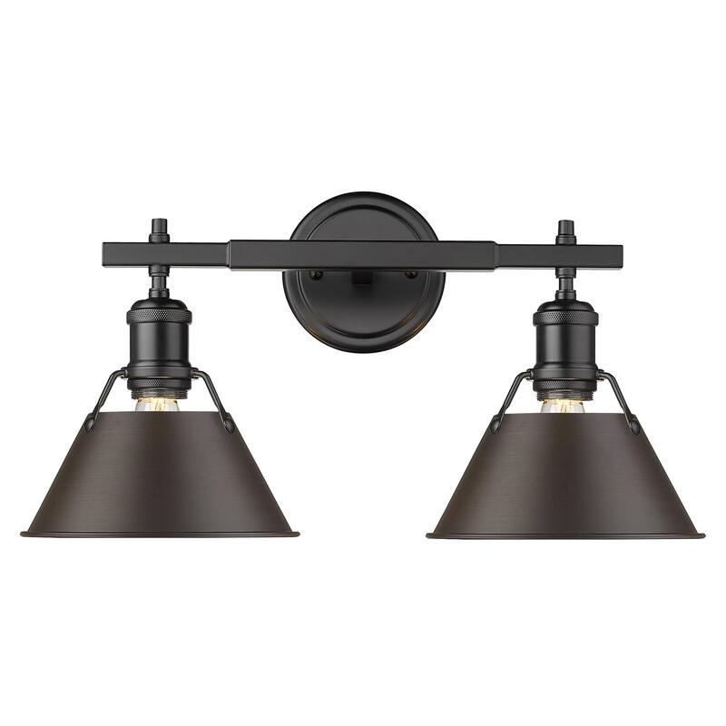 Orwell 2-light Bath Vanity - Matte Black with Rubbed Bronze