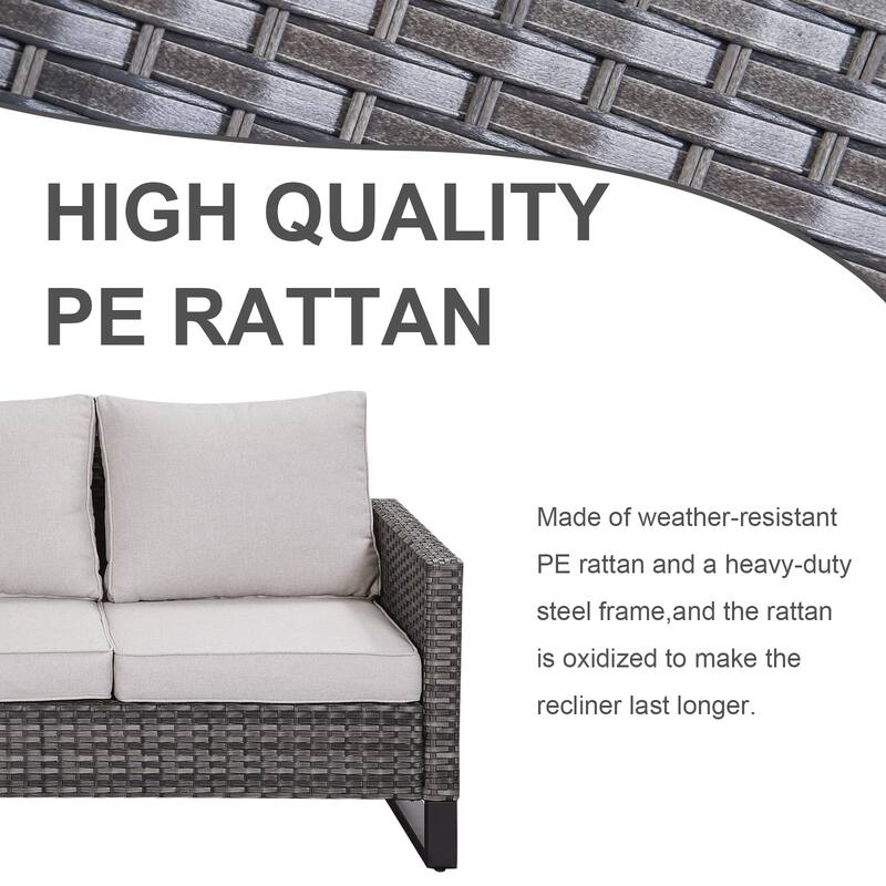 Outdoor Sectional Sofa, Swivel Chairs, Ottomans and Table