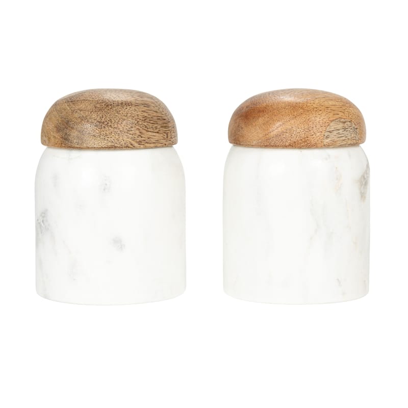 Marble and Mango Wood Pinch Pot with Lid