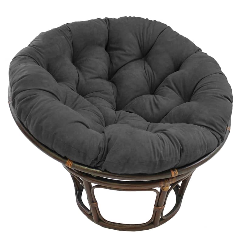 Microsuede Indoor Papasan Cushion (44-inch, 48-inch, or 52-inch) (Cushion Only) - 44 x 44 - Steel Grey