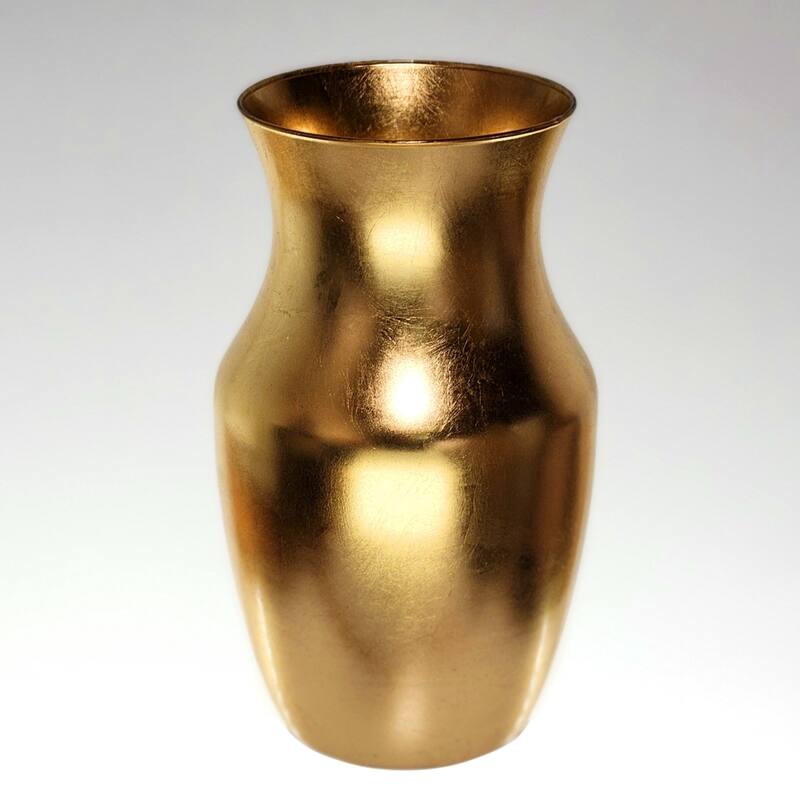 GILT 9" Glass Flower Vase