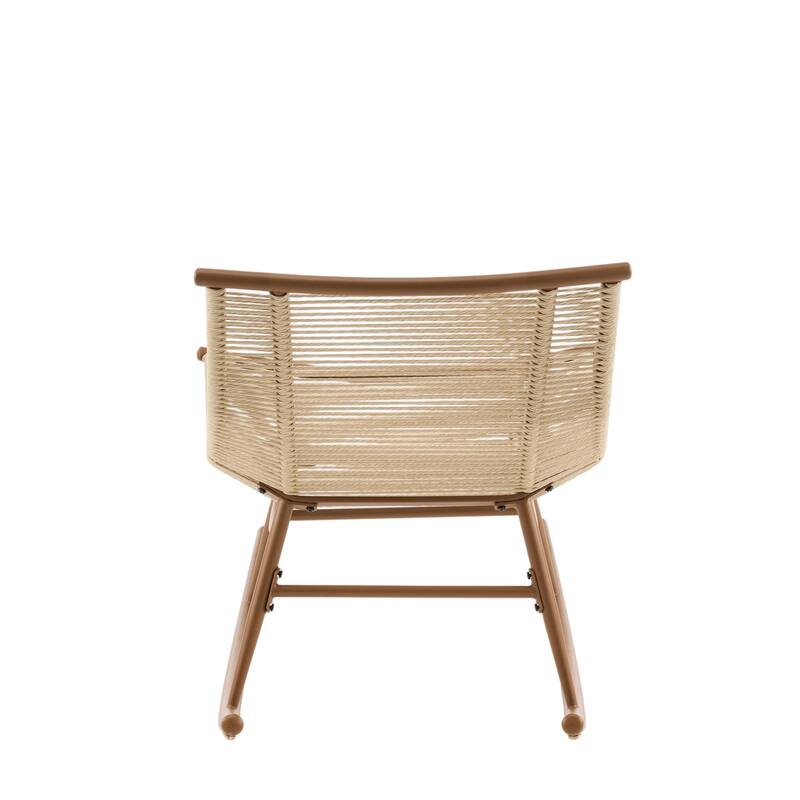 Christopher Knight Home - Serene Outdoor Set of 2 Rocking Chair with PE Rattan and Concrete Side Table Set