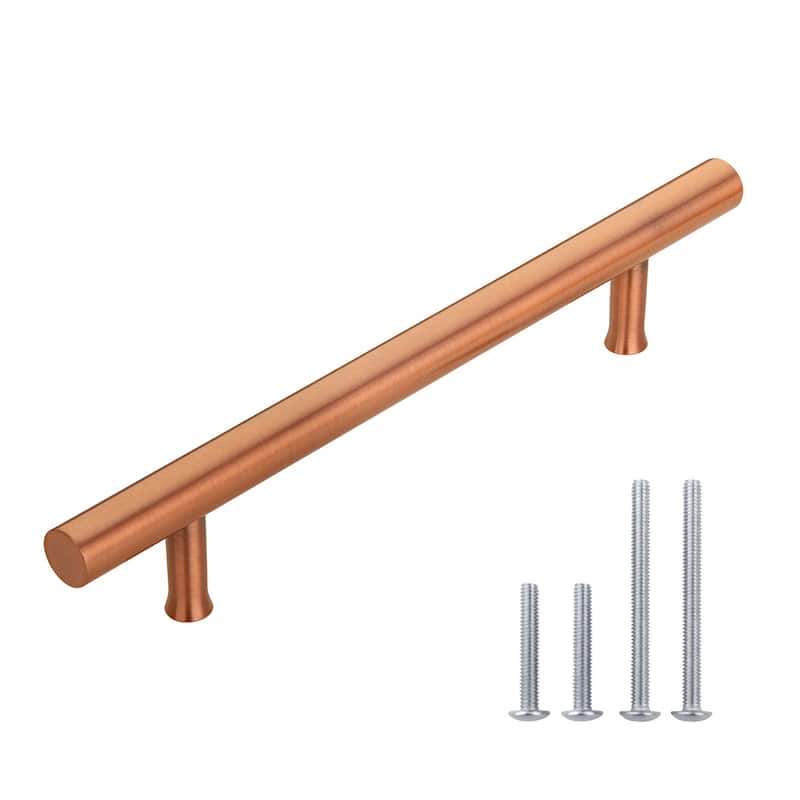 5 Inch Hole Center Copper Kitchen Cabinet Handles 100% Solid Brass Drawer Pulls (5-PACK)