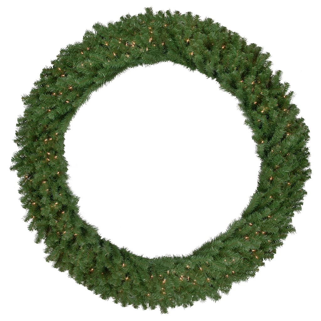 Deluxe Dorchester Pine Artificial Christmas Wreath, 60", Clear Lights