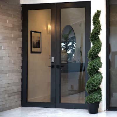 Potted Spiral Rosemary Outdoor Artificial Topiary - 7'