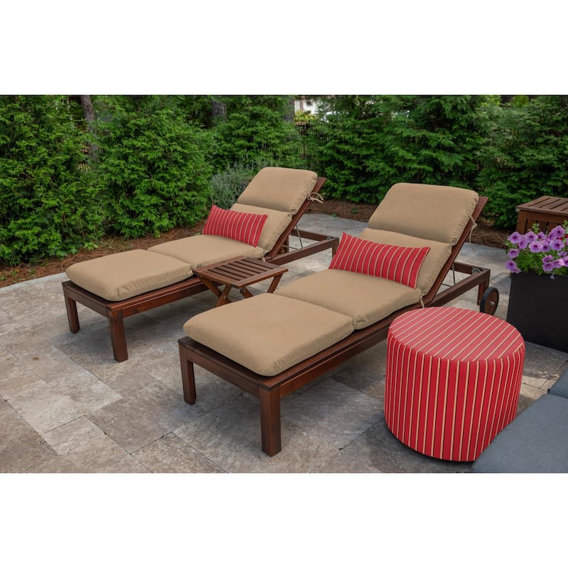 Casual Cushion Sunbrella® Fabric 1-Piece Outdoor Chaise Cushion, 22.5"W x 74"L - 22.5"W x 74"L