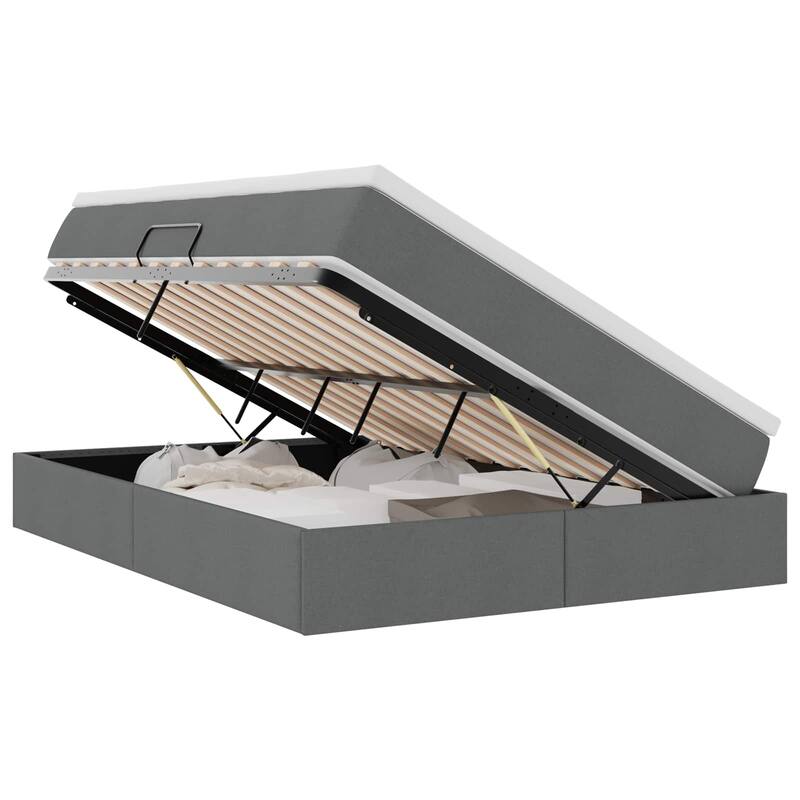 vidaXL Storage Bed with Mattress in Polyester