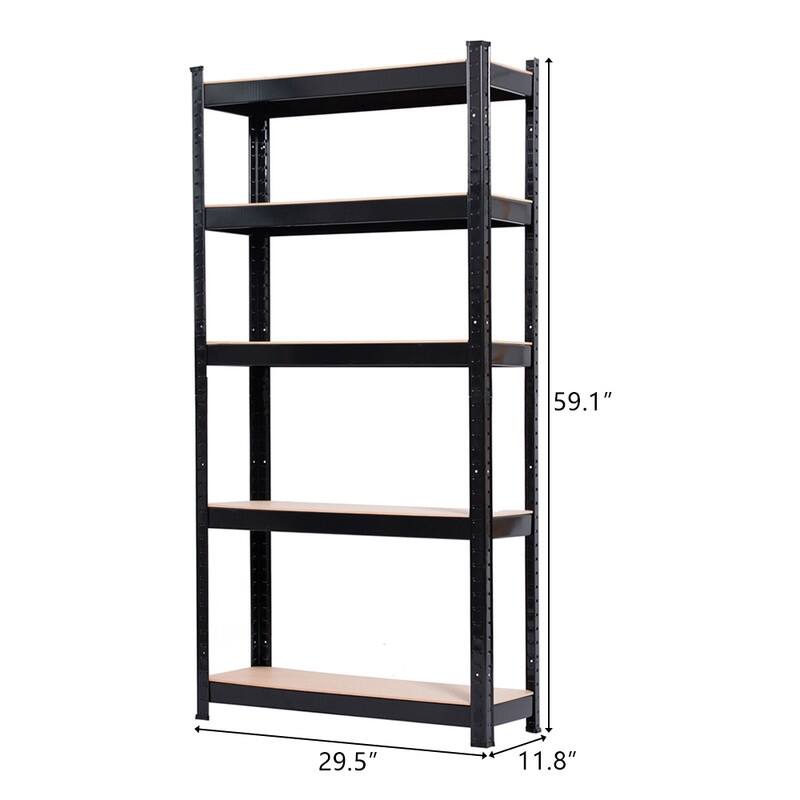 5-tier Metal Shelving Unit Adjustable Garage Storage Utility Rack