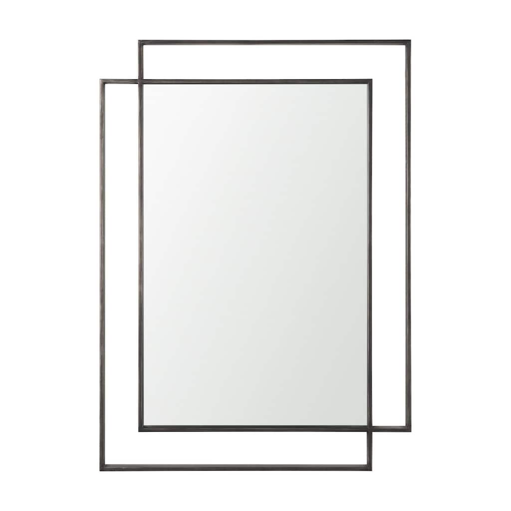 Tiva Rectangular Dual Metal Frame Gunmetal Mirror - 31.5L x 1.8W x 43.3H
