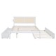 preview thumbnail 13 of 16, Wood Queen Size Rattan Platform Bed Frame with Sockets, Drawers and Trundle