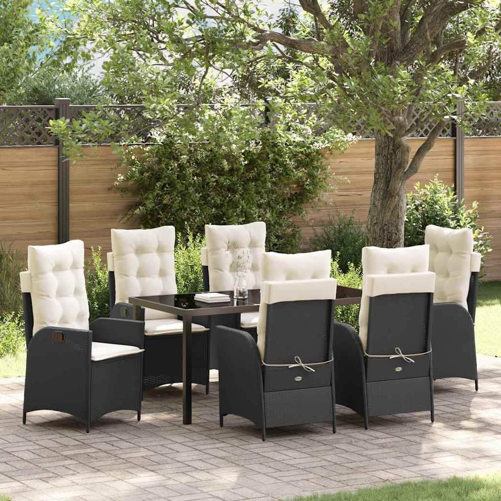 vidaXL Garden Dining Set with Cushion Poly Rattan