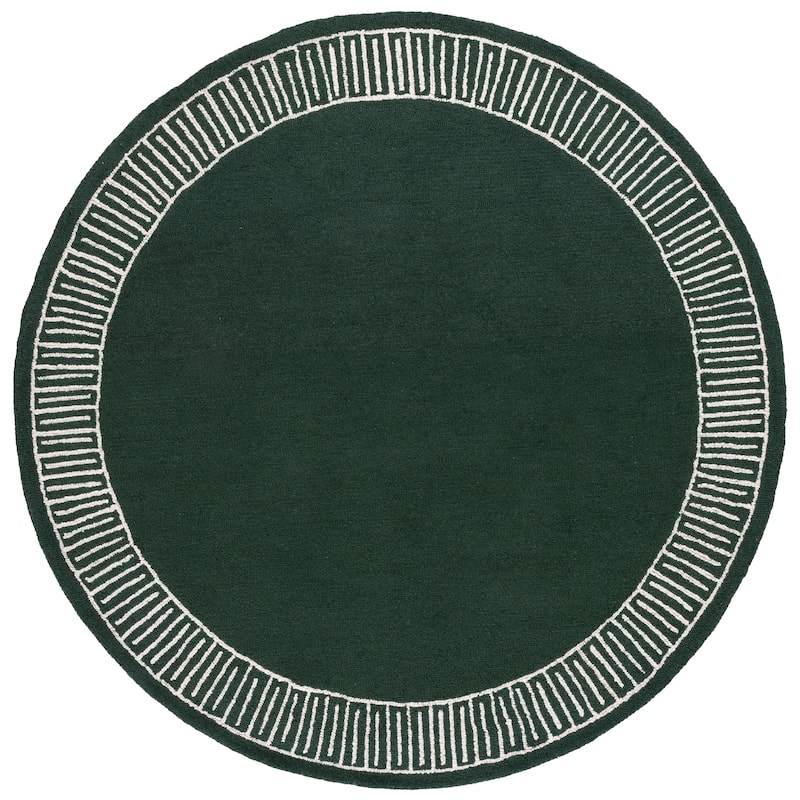 SAFAVIEH Handmade Metro Aneta Wool Rug - 6' Round - Green/Ivory