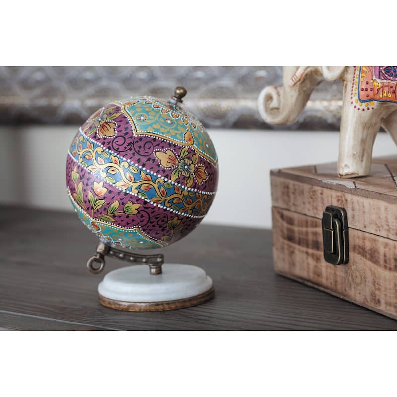 Multi Resin Traditional Globe 7 x 5 x 5 - Brown