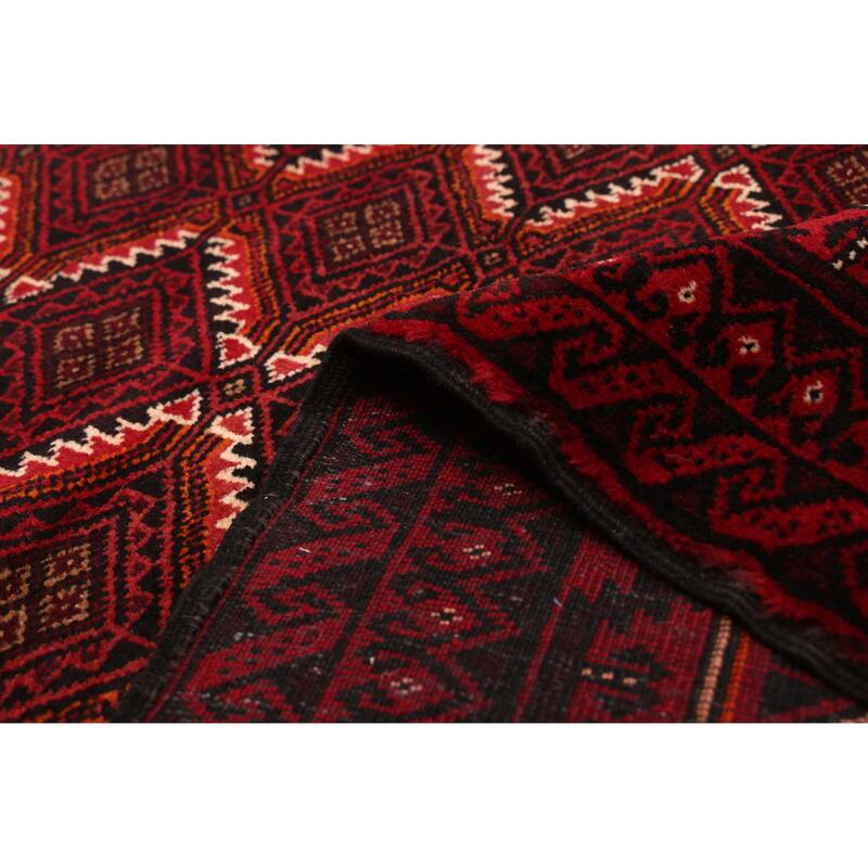 ECARPETGALLERY Hand-knotted Teimani Red Wool Rug - 4'2 x 7'7