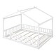 preview thumbnail 7 of 7, White Full Size Wood House Bed Frame with Roof and Fence, for Kids, Teens, Girls, Boys