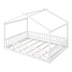 preview thumbnail 44 of 68, Wooden House Bed with Fence, Pine Wood Bed Frame with Roof and Safety Guardrail for Kids, Boys or Girls