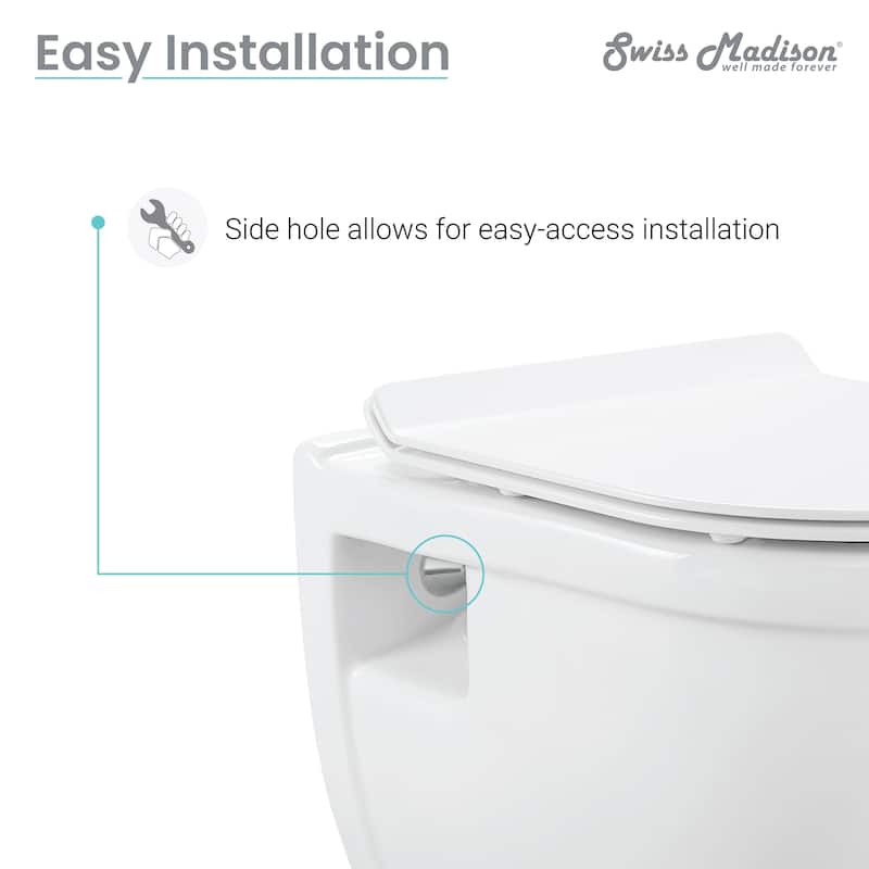 Ivy Wall Hung Elongated Toilet Bowl 0.8/1.28 GPF Dual Flush