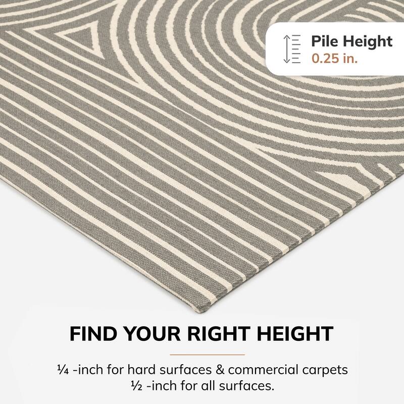 Jani 36"x48" Rug'd Chair Mat-Rug Style Office Chairmat for Carpet & Hard Floors| 0.25" Thick |Non-Slip, Foldable Desk Chair Mat