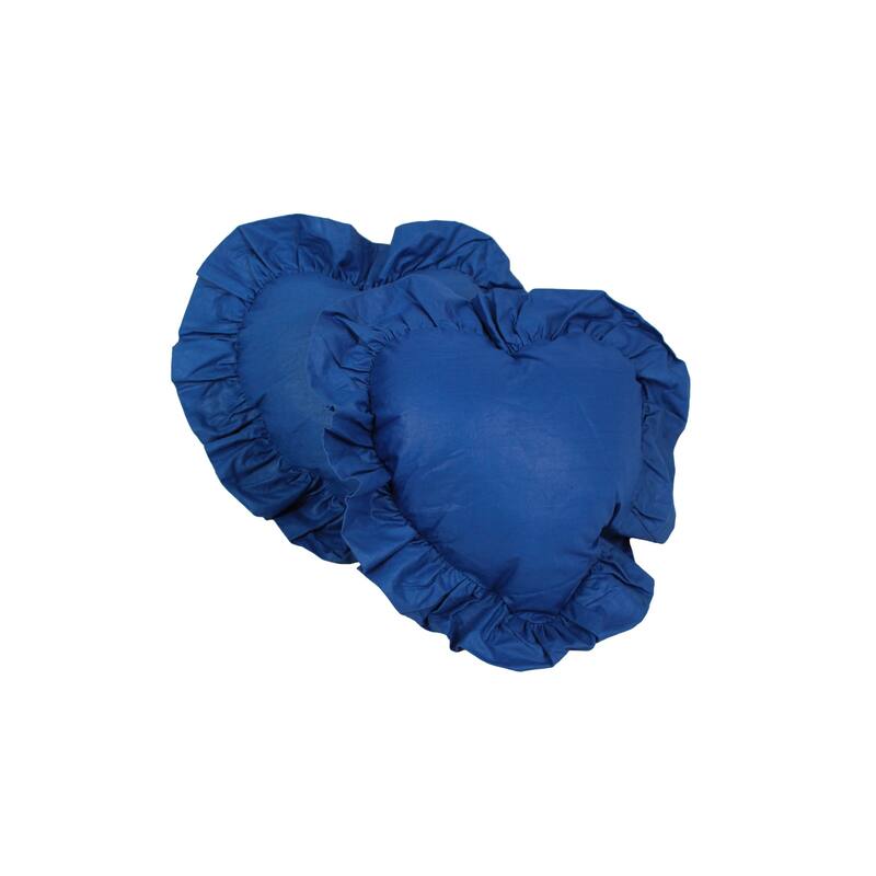 Blazing Needles 12-inch Heart Decorative Throw Pillow (Set of 2) - Royal Blue