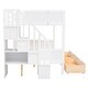 preview thumbnail 22 of 40, Stylish & Elegant Multi-function Twin over Full Bunk Bed with Shelfs, Staircase and 2 Drawers, Maximized Storage Space, Grey