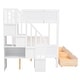 preview thumbnail 22 of 37, Twin Over Full Bunk Bed with Storage Stairs, Solid Wood Bunk Bed Frame with 2 Drawers & Storage Shelves, for Kids Teens Adults