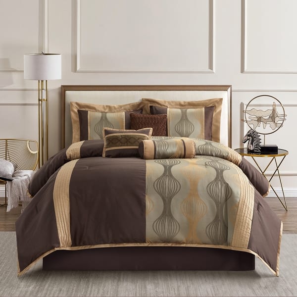 Nanshing Daniella 7-Piece Modern Geometric Comforter Set - Bed Bath ...